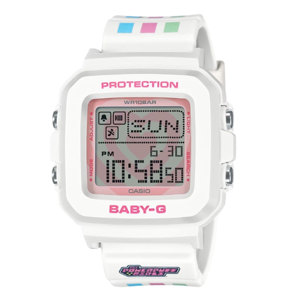 CASIO 卡西歐 BABY-G +PLUS x 飛天小女警 限量聯名可愛出擊 手錶&吊飾套組 BGD-10KPP-7_39mm