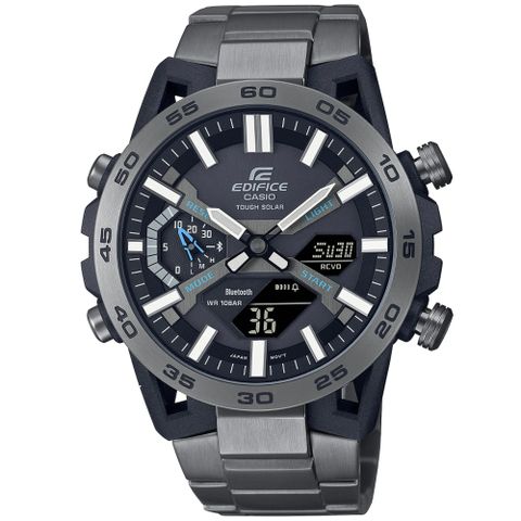 CASIO卡西歐 EDIFICE 太陽能x藍牙連線 賽車計時腕錶 ECB-2000DC-1A