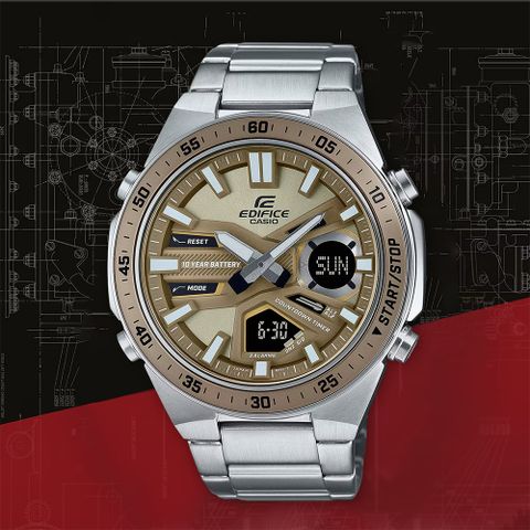 熱銷品牌▼日系手錶CASIO 卡西歐 EDIFICE 10年電力計時手錶 EFV-C110D-5A