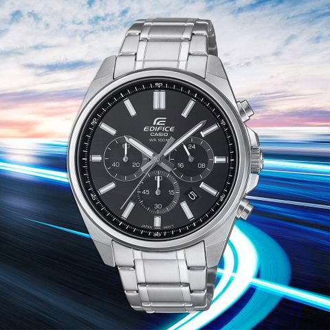 CASIO 卡西歐 EDIFICE 經典運動計時手錶(EFV-650D-1AV)