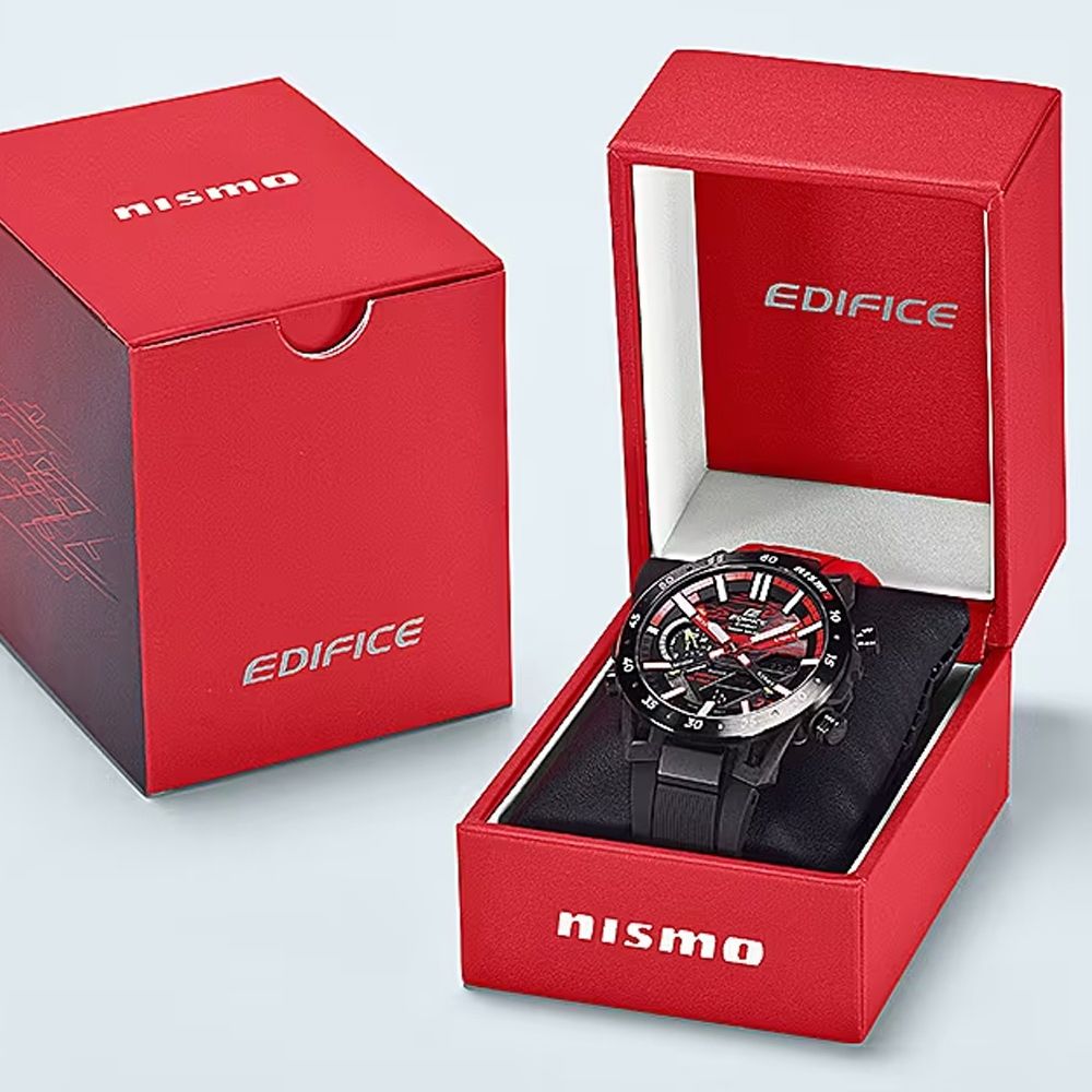 CASIO 卡西歐EDIFICE X NISMO MY23聯名限量款太陽能智慧藍芽賽車錶-黑