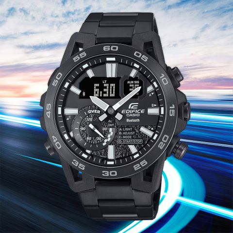 熱銷品牌▼日系手錶CASIO 卡西歐 EDIFICE 方程式賽車 碳纖維藍芽手錶(ECB-40BK-1A)