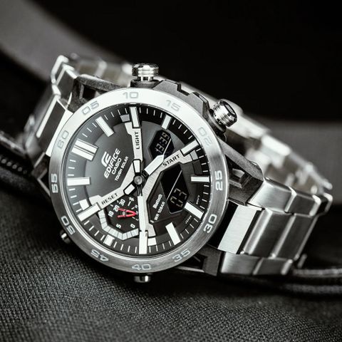 CASIO卡西歐 EDIFICE 太陽能x藍牙連線 賽車計時腕錶 ECB-2000D-1A