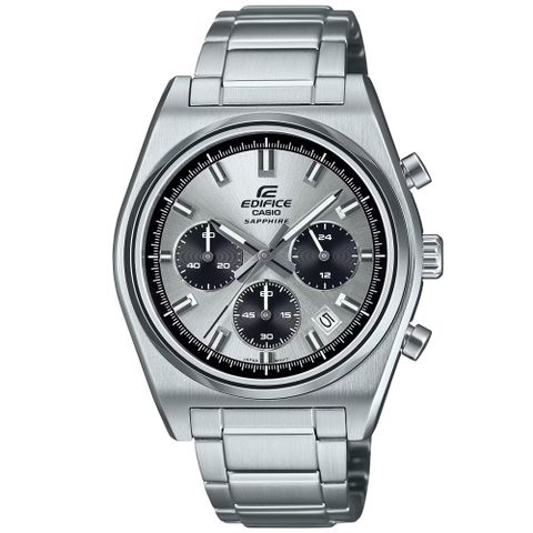 CASIO 卡西歐 EDIFICE 經典運動 計時腕錶-銀 禮物推薦 送禮首選 EFB-730D-7AV