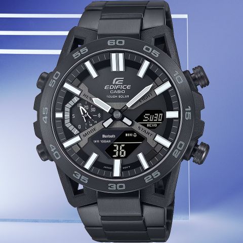 CASIO 卡西歐 EDIFICE 藍芽 太陽能電力賽車錶-黑 ECB-2000DC-1B