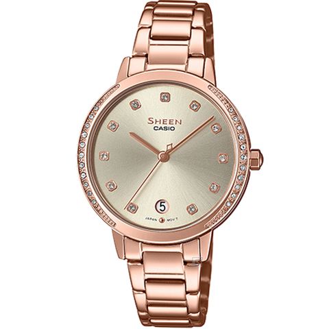 CASIO 卡西歐 Sheen 浪漫時刻時尚女錶-SHE-4056PG-4A/32.8mm