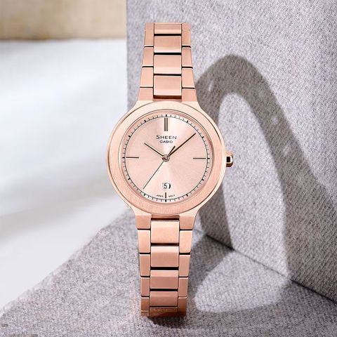 熱銷品牌▼日系手錶CASIO 卡西歐 SHEEN 奢華玫瑰金女錶 SHE-4559PG-4A