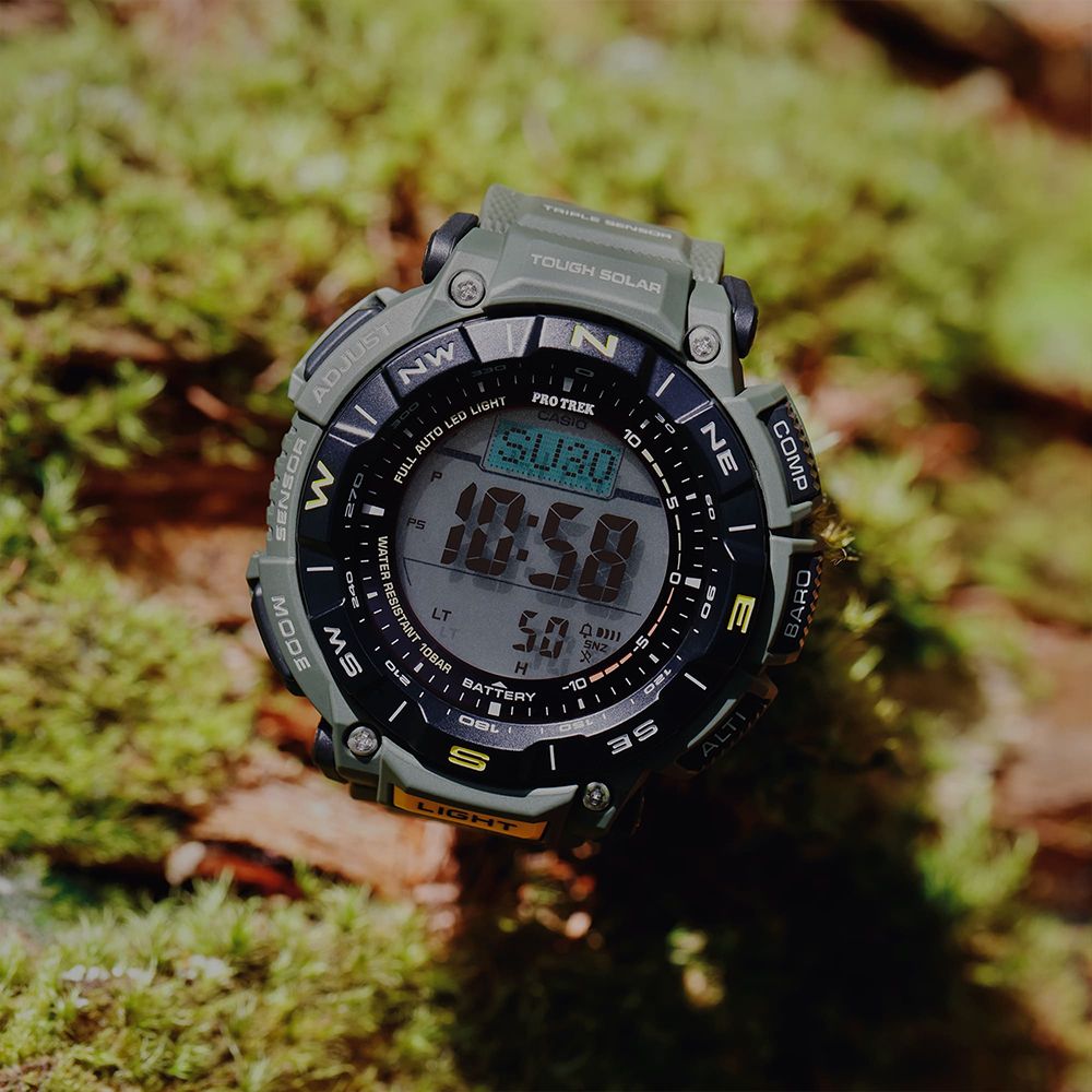 CASIO PRO TREK 環保太陽能三重感應登山錶/PRG-340-3 - PChome 24h購物