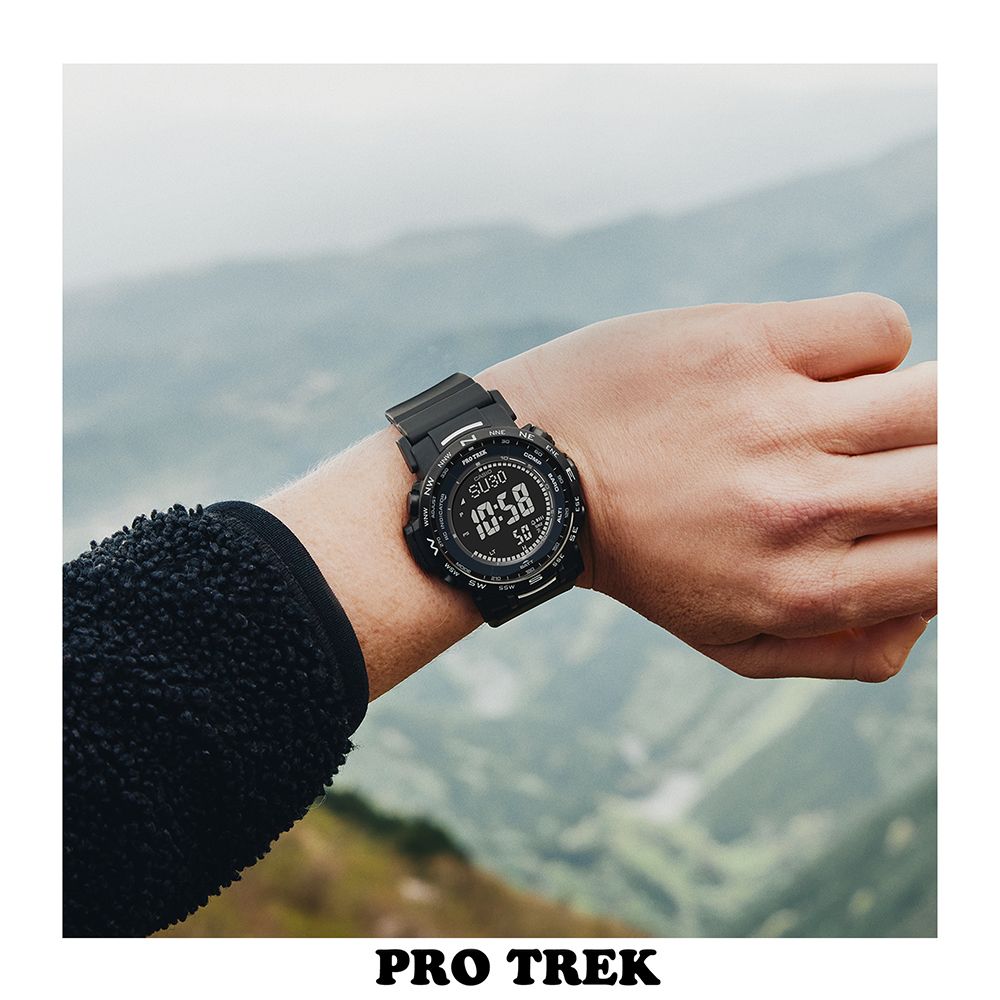 CASIO 卡西歐  PRO TREK 環保太陽能三重感應電波登山錶/PRW-35Y-1B