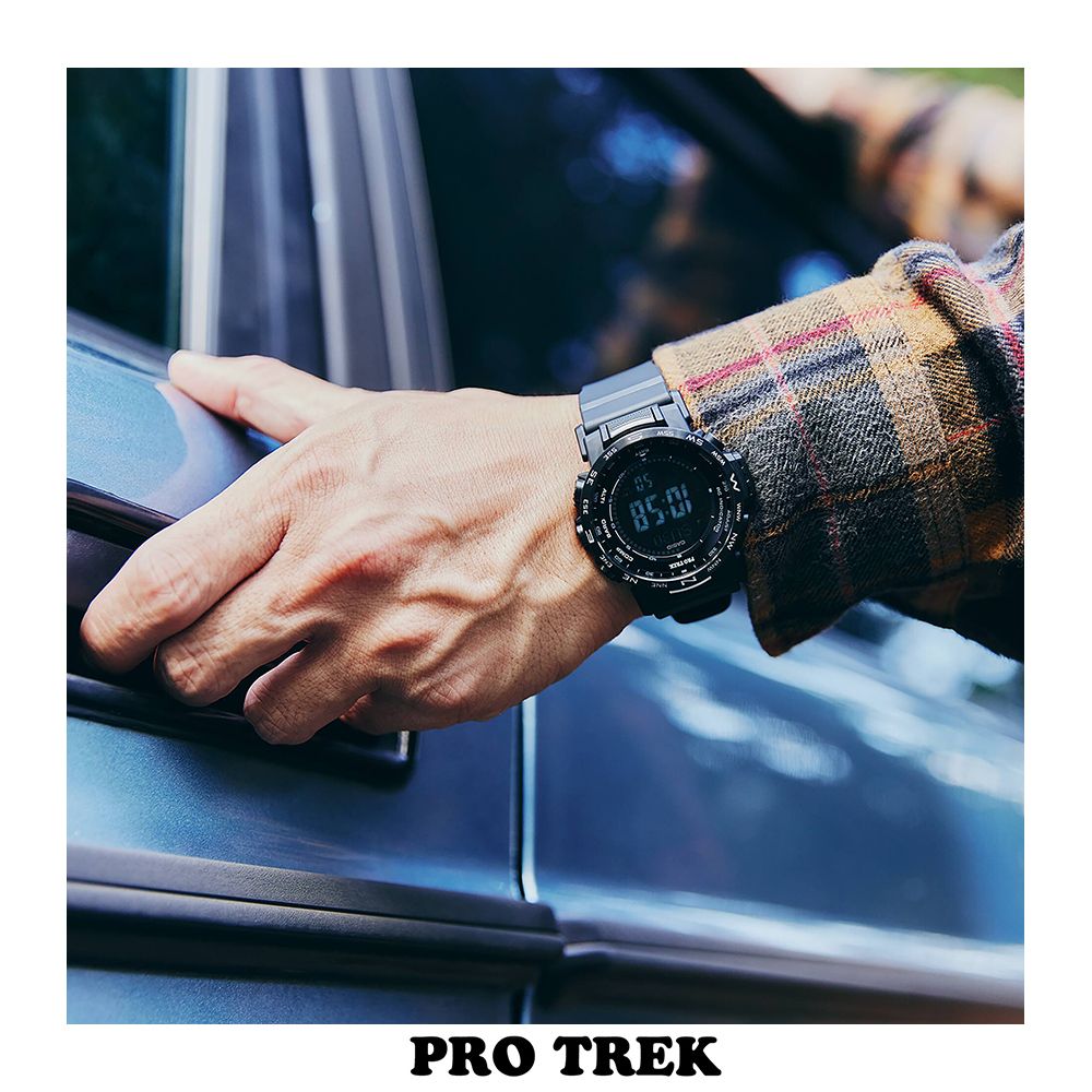 CASIO 卡西歐  PRO TREK 環保太陽能三重感應電波登山錶/PRW-35Y-1B