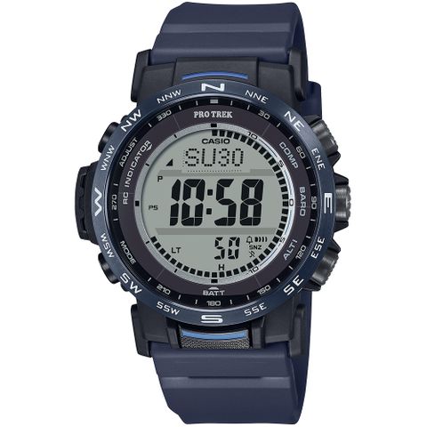 送運動冰涼巾，送完為止CASIO PRO TREK 環保太陽能三重感應電波登山錶/PRW-35Y-2