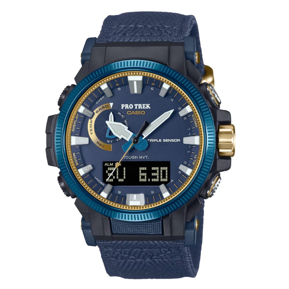 CASIO 卡西歐 PROTREK 50周年 閃耀不輟 天空大海 太陽能電力登山錶 藍 PRW-61SS-2_47.4mm