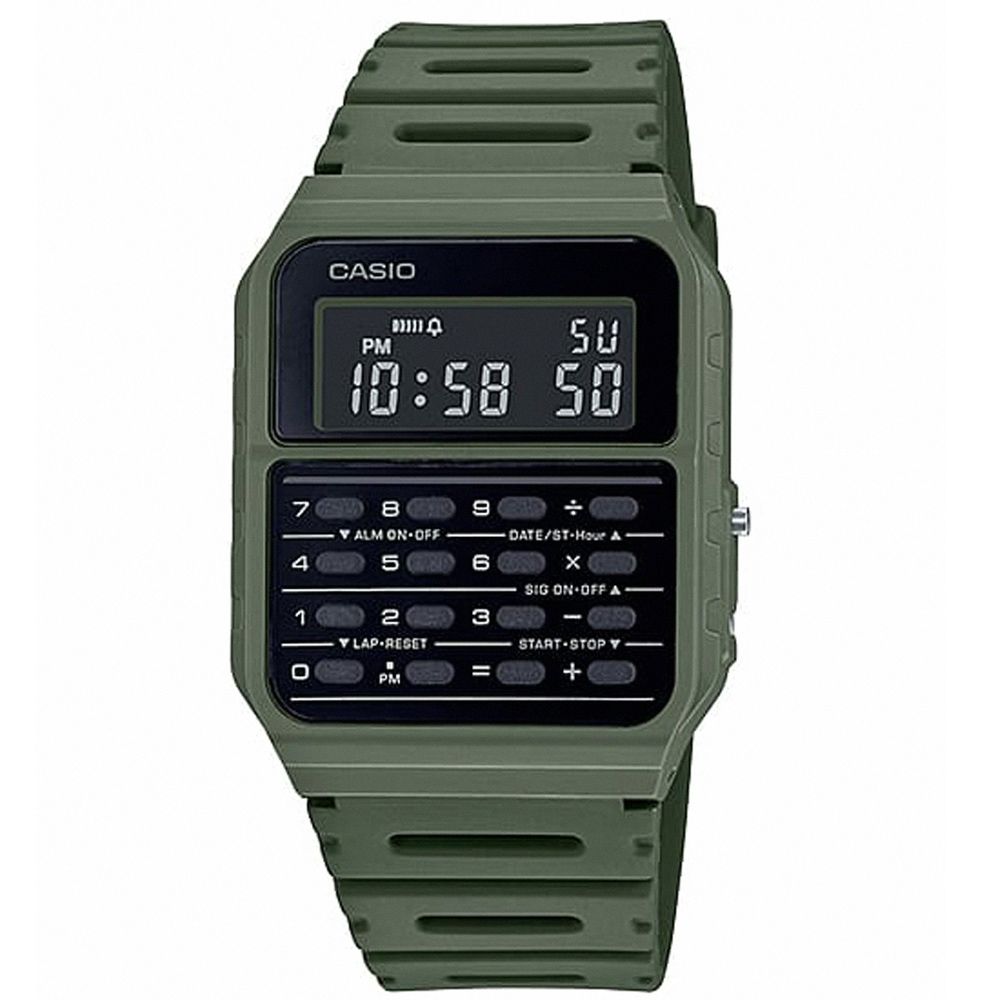 CASIO 卡西歐 多色系風潮計算機樹脂腕錶/綠(CA-53WF-3B)