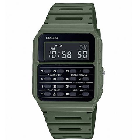 【CASIO 卡西歐】多色系風潮計算機樹脂腕錶/綠(CA-53WF-3B)
