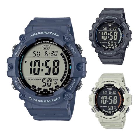 【WANgT】CASIO 卡西歐 AE-1500WH 復古圓形 日期星期 多功能 防水100米 大錶徑 運動感 休閒錶 電子錶 手錶