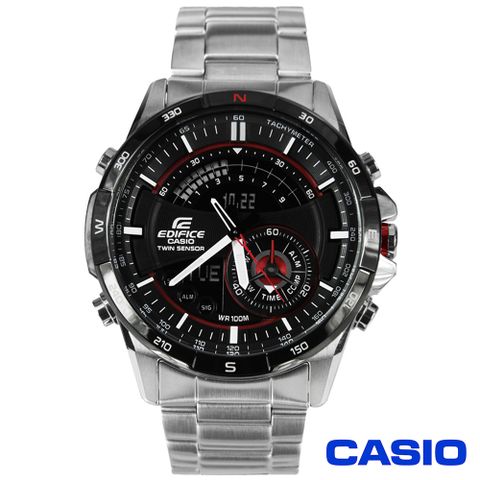 平行輸入一年保固CASIO卡西歐 EDIFICE系列重感應雙顯賽車錶 ERA-200DB-1A