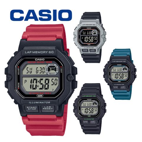 CASIO 卡西歐 【WANgT】WS-1400H 復古風造型 數位 休閒 運動 慢跑 跑步 計時 電子錶