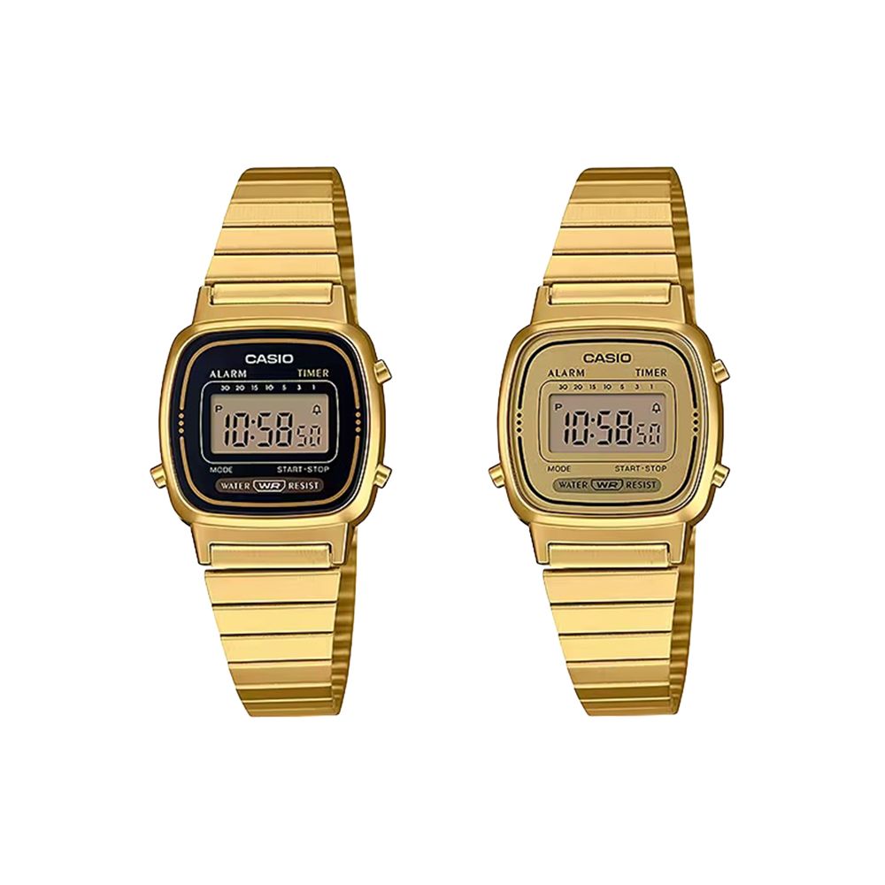 CASIO 卡西歐   LA670WGA 日期星期 經典LED 鬧鈴 復古 優雅 質感時尚 金色 電子錶 24.6mm