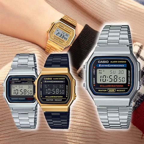 CASIO 卡西歐 經典復古方形 流行時尚 電子錶 手錶 A158WA A168WA A168WG