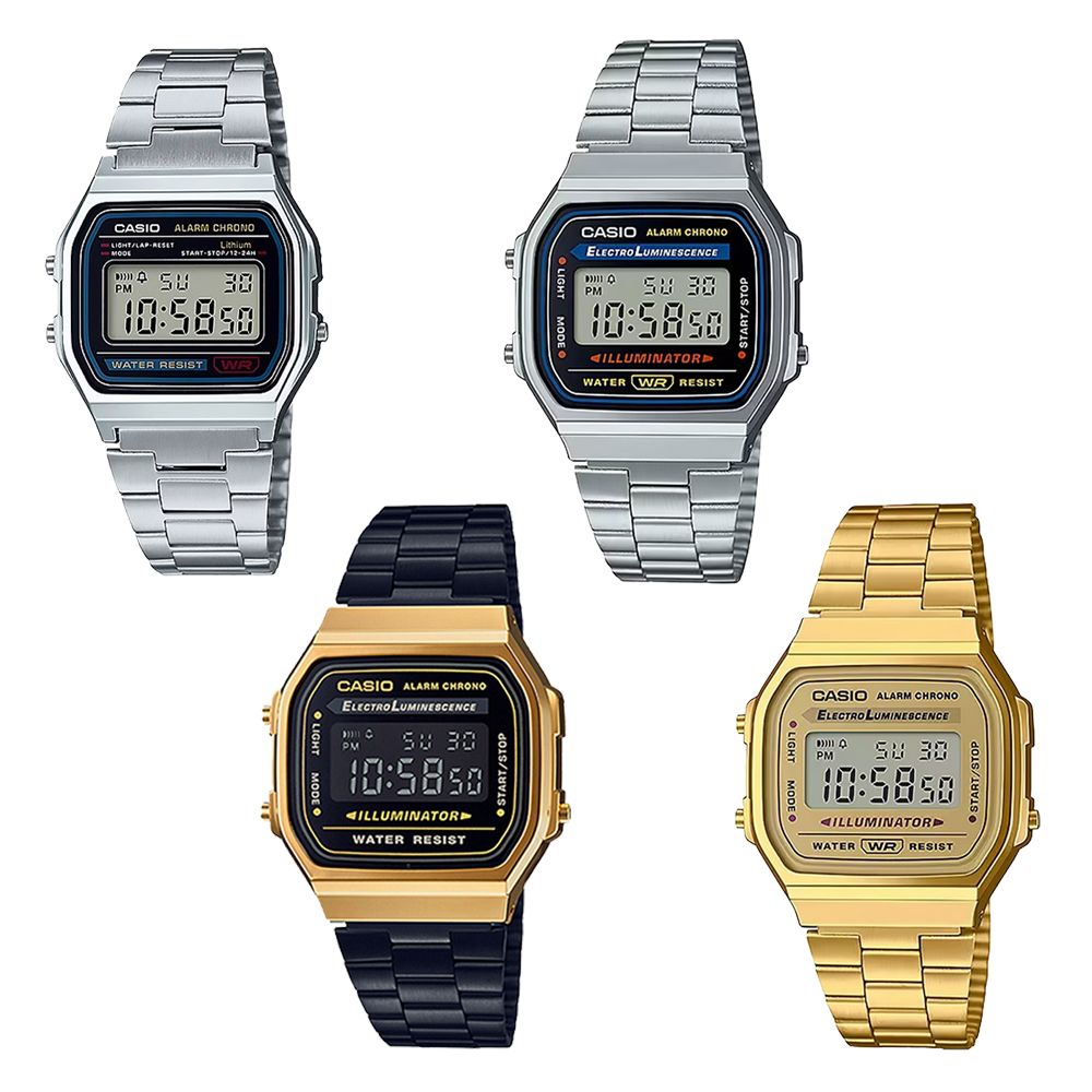 CASIO 卡西歐 經典復古方形 流行時尚 電子錶 手錶 A158WA A168WA A168WG