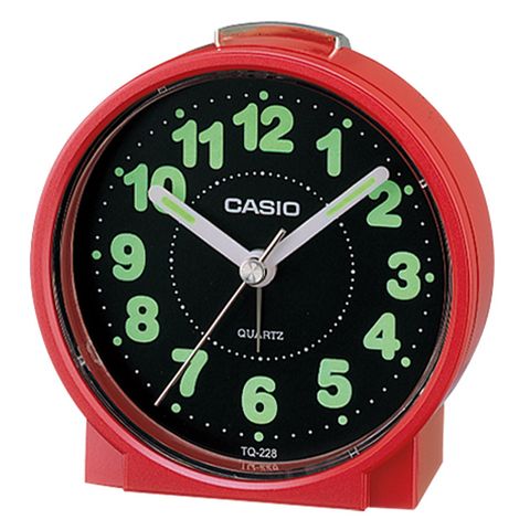 【CASIO 卡西歐】桌上型指針鬧鐘-紅(TQ-228-4DF)