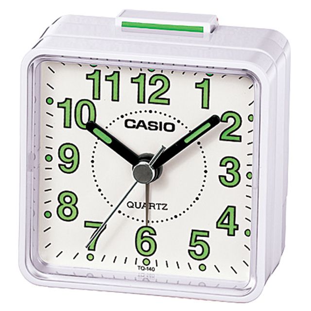 CASIO 卡西歐 復古造型輕巧指針鬧鐘/白(TQ-140-7DF)