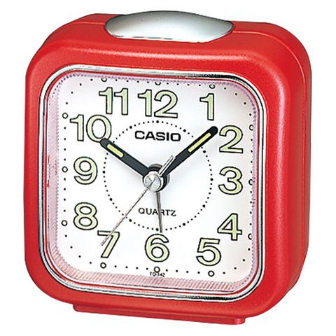 【CASIO 卡西歐】復古圓弧輕巧指針鬧鐘/紅(TQ-142-4DF)