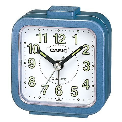 【CASIO 卡西歐】復古造型鬧鐘/藍(TQ-141-2DF)