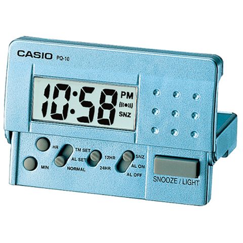 CASIO 卡西歐 輕便數位電子鬧鐘/藍(PQ-10D-2RDF)