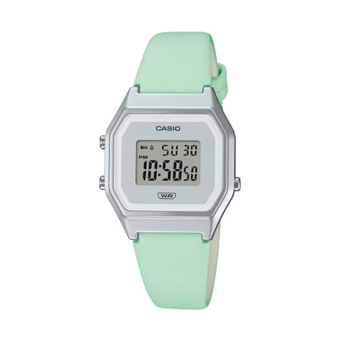  【CASIO 卡西歐】復古柔霧配色方形電子腕錶-蘋果綠/LA680WEL-3/台灣總代理公司貨享一年保固