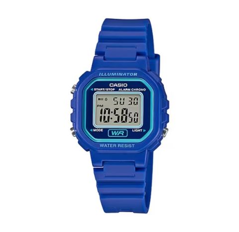 CASIO 卡西歐 經典方形輕巧休閒電子腕錶-寶藍款/LA-20WH-2A/台灣總代理公司貨享一年保固