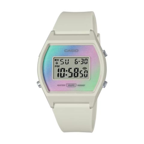 CASIO 卡西歐 復古炫光休閒電子腕錶-柔和白/LW-205H-8A/台灣總代理公司貨享一年保固