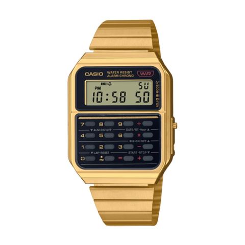 【CASIO 卡西歐】重金屬感計算機數位顯示腕錶-復古金/CA-500WEG-1A/台灣總代理公司貨享一年保固