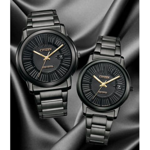 CITIZEN 星辰 光動能情侶手錶 對錶 AW1217-83E+FE6017-85E