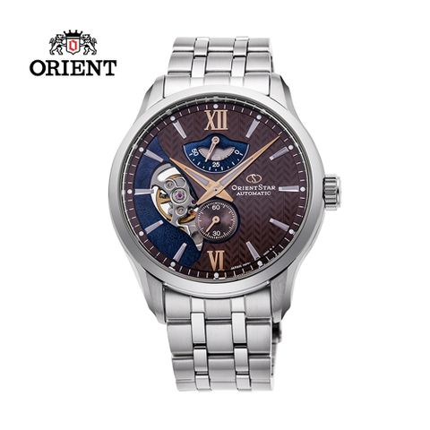 ORIENT STAR 東方之星 OPEN HEART系列 鏤空機械錶 鋼帶款 RE-AV0B02Y 咖啡色 - 41.0mm