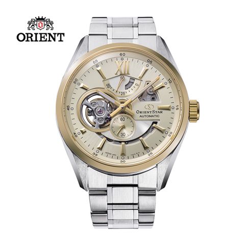 ORIENT STAR 東方之星 OPEN HEART系列 鏤空機械錶 鋼帶款 RE-AV0124G 香檳金色 - 41.0mm