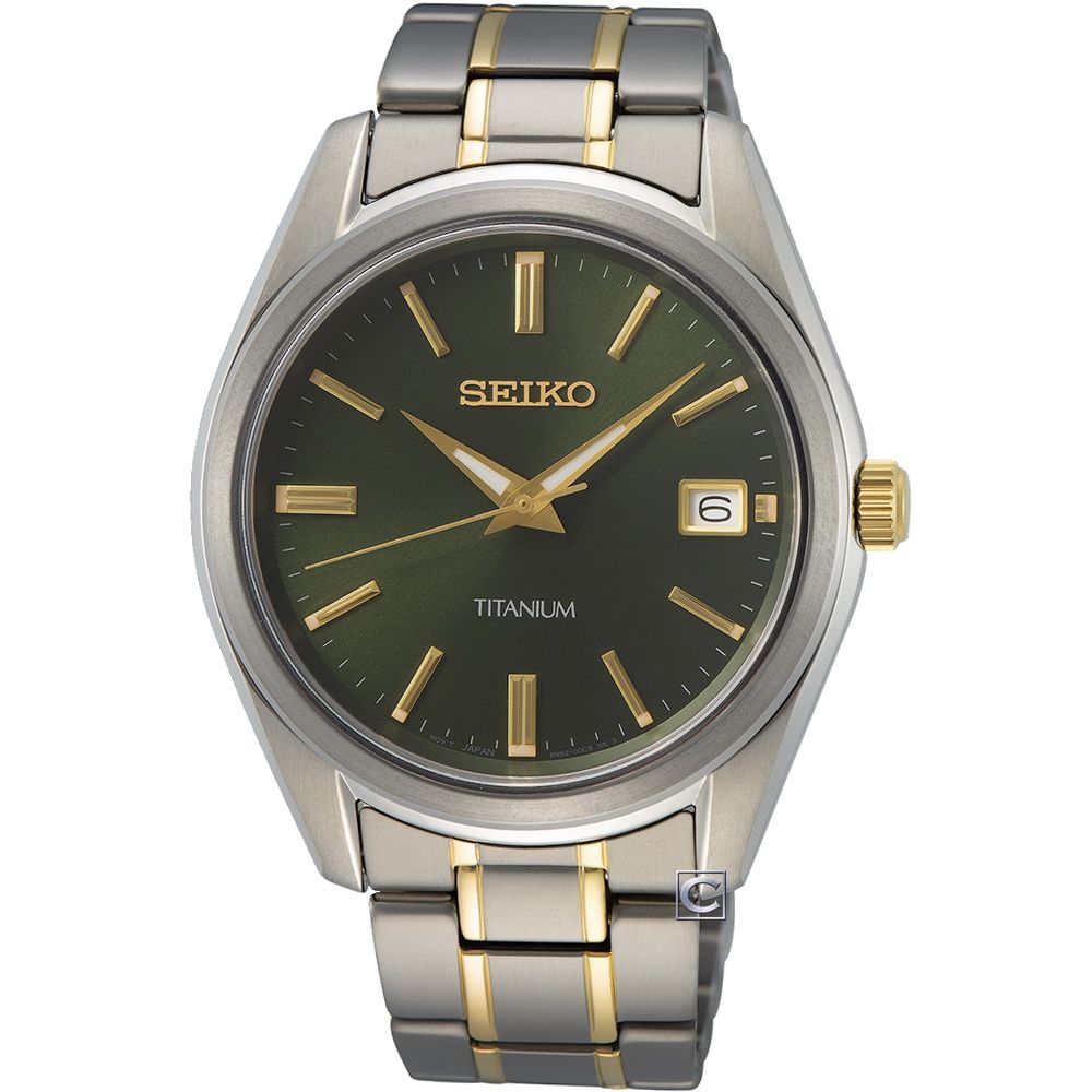 SEIKO 精工   經典簡約鈦金屬時尚男錶(6N52-00B0G) SUR377P1