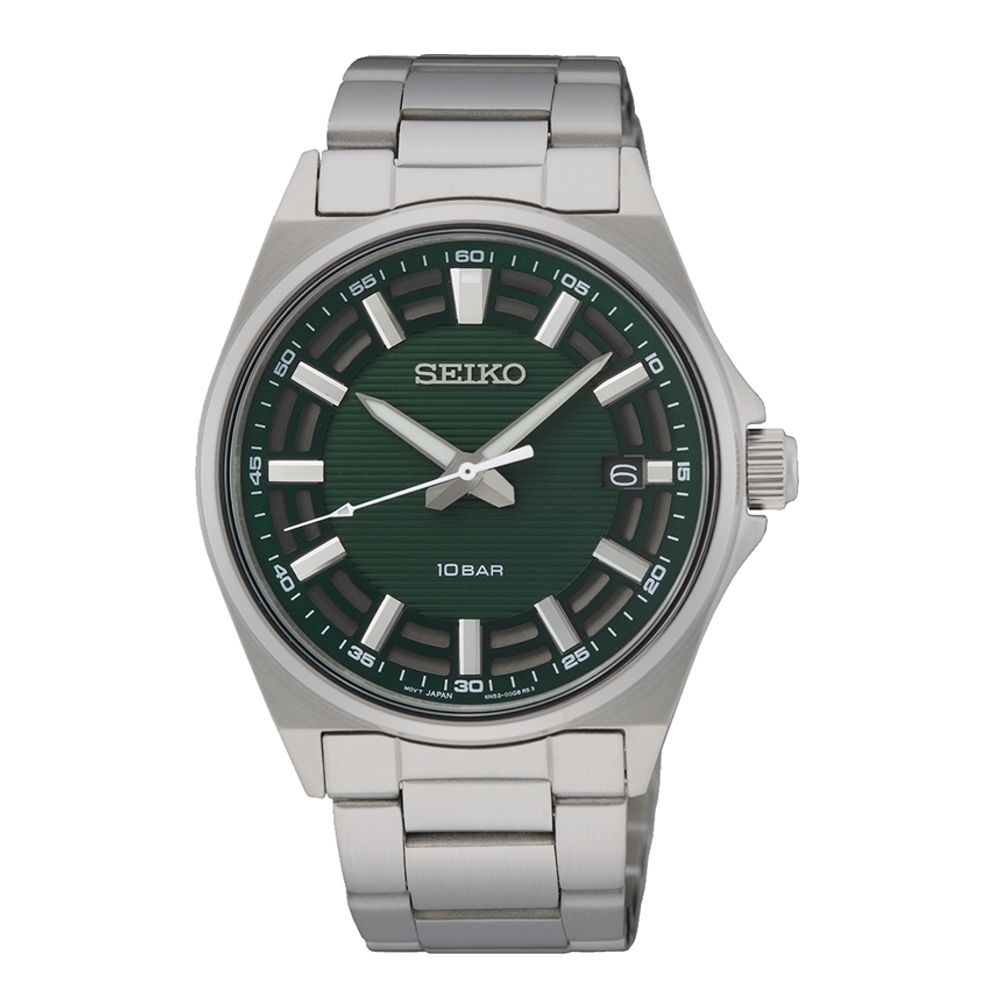 SEIKO 精工 享指定專櫃售後服務 簡約經典綠面腕錶6N52-00G0G(SUR503P1)