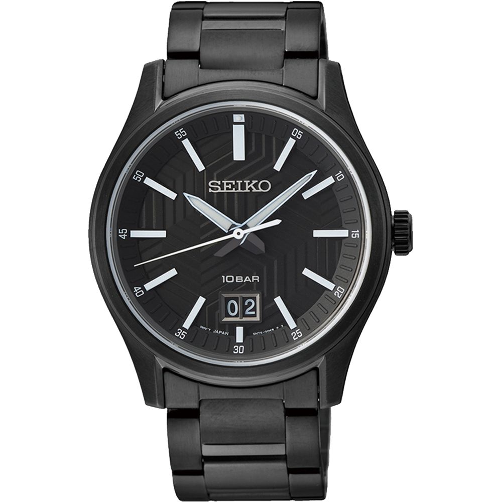 SEIKO 精工 CS系列都會簡約時尚腕錶/黑/39mm (6N76-00K0SD/SUR515P1)SK003