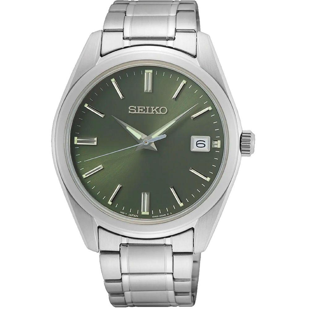 SEIKO 精工   CS系列簡約大三針時尚腕錶/綠/38mm(6N52-00A0G/SUR527P1)SK003