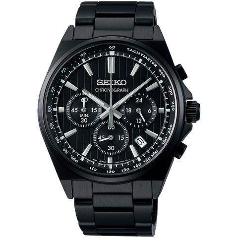 SEIKO 精工 CS系列 條紋設計計時腕錶-41mm(8T63-01T0SD/SBTR037J)