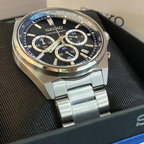 SEIKO 精工 CS系列 條紋設計 計時腕錶-41mm(8T63-01T0B/SBTR033J)