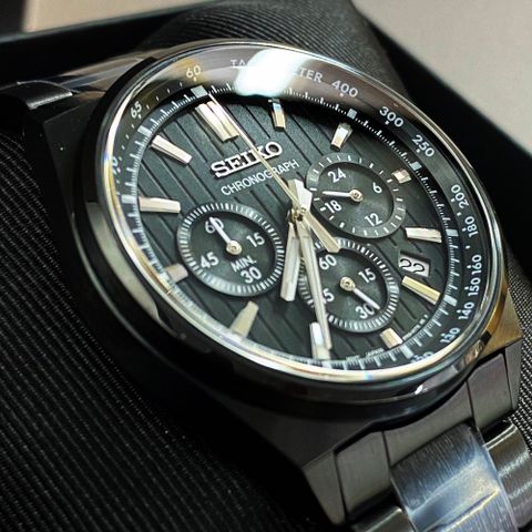 SEIKO 精工 CS系列 條紋面盤設計 計時腕錶-41mm(8T63-01T0SD/SBTR037J)