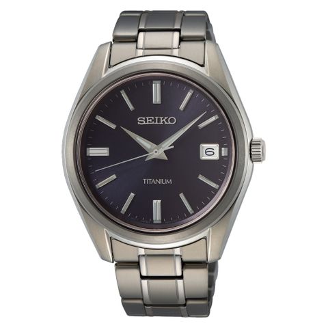 SEIKO 精工 享指定專櫃售後服務 簡約經典鈦金屬腕錶6N52-00B0V(SUR373P1)