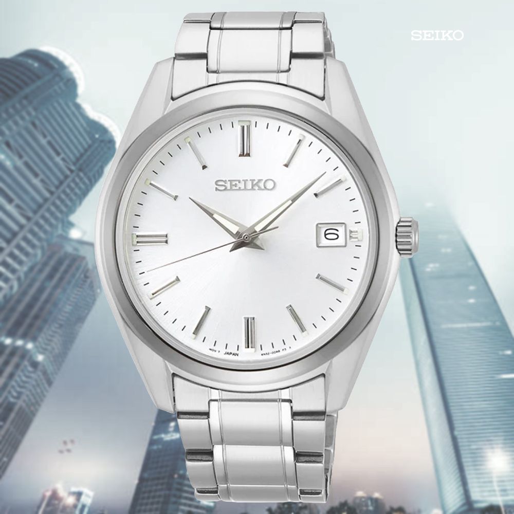 SEIKO 精工   CS系列 現代簡約 時尚紳士石英錶-白面40mm(SUR307P1/6N52-00A0S 防水100米)_SK028