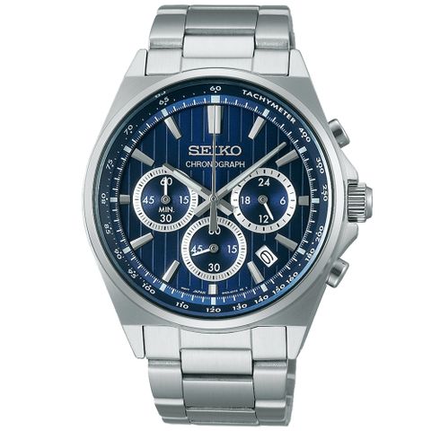 SEIKO 精工 CS 經典條紋 計時腕錶 雙11 特惠 (8T63-01T0B/SBTR033J)