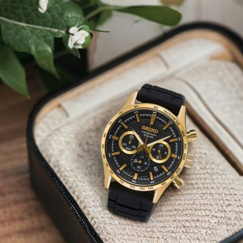 【SEIKO】精工 CS系列 SSB446P1 紳士時尚三眼計時腕錶8T63-00Y0C 黑 43mm