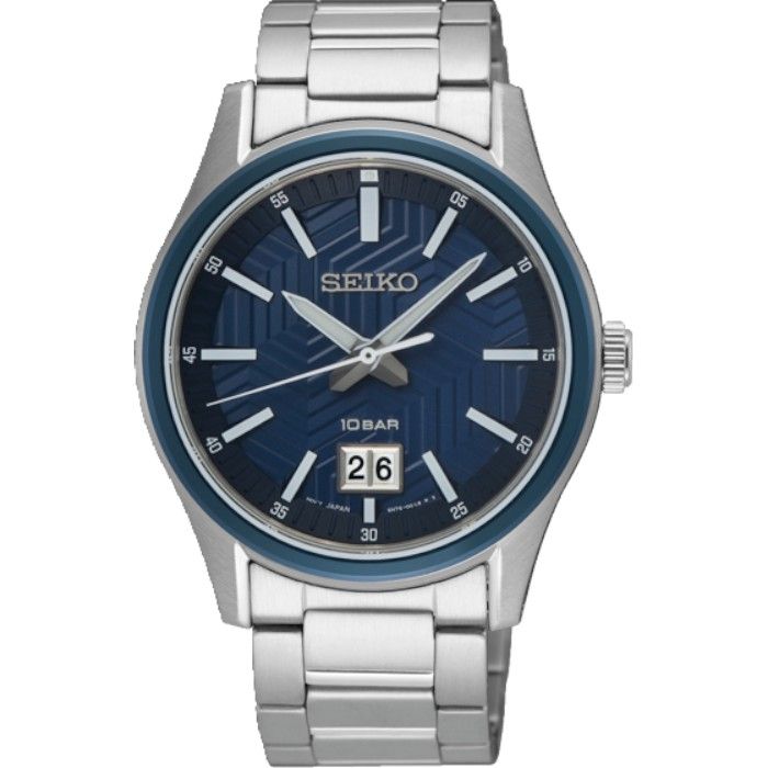  【SEIKO】精工 CS系列 SUR559P1簡約款大日期窗男錶 6N76-00K0B 藍 39.5mm