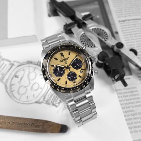 SEIKO 精工 / V192-0AF0Y.SSC817P1 / PROSPEX 太陽能 熊貓錶 計時碼錶 防水100米 不鏽鋼手錶 棕色 39mm