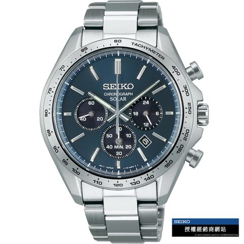 SEIKO 精工 競速方程式計時太陽能腕錶-(V175-0FA0B/SBPY163J)